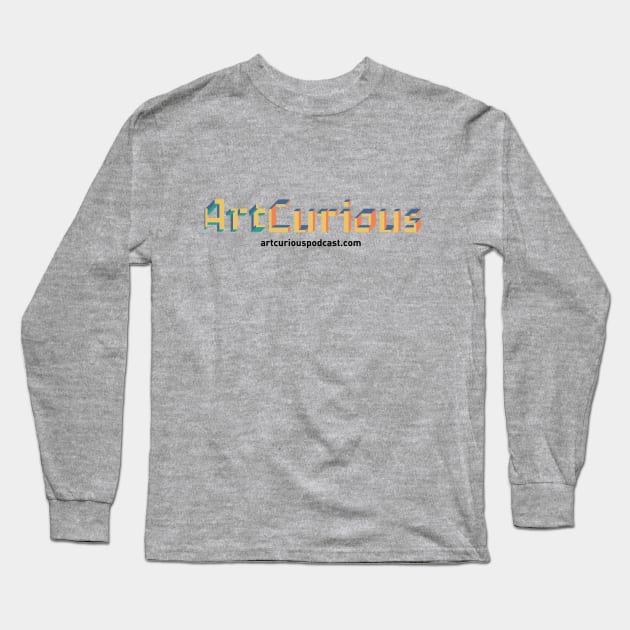 ArtCurious Logo_Pink Background Long Sleeve T-Shirt by ArtCurious Podcast